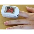 Finger Pulse Oximeter - %SpO2 (Blood Oxygen Saturation) & Heart Rate Monitor with Instructions, Lanyard & Carry Case (in RETAIL PACKAGING) - WHITE