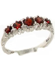 Solid 925 Sterling Silver Genuine Natural Garnet VINTAGE style Ring - Finger Sizes 4 to 12 Available