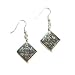 Tibetan Buddhist Prayer Wheel Diamond Shaped Dangle Earrings