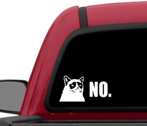 Grumpy Cat Sticker (8" X 4" White) "No."