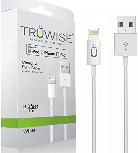 TruWise MFi Certified Apple Lightning Cable For iPhone 6 Plus 5 5S 5C , iPad Air / Mini / Mini2, iPod 5th generation,iPod nano 7th generation- Best Compatible Charger Cord for Data and Syncing-Original 8 Pin connector -Durable design and Portable(3.3ft / 1m) - IDENTICAL TO THE ORIGINAL
