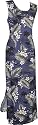 Island Breeze - Hawaiian Long Tank Dress in Navy Blue - S