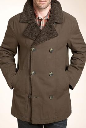 North Coast Waxed Cotton Pea Coat [T16-2137N-S]