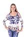 Rayon Dye Print Cold Shoulder Blouse Top Long Sleeves