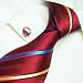 NEW Y&g Designer Italian Style Hand Made Red Black Blue Stripes 100% Jacquard Woven Pure Silk Mens Neck Tie and Cuff Links Gift Set Match Any Shirt for Business Men for Every Day Use 9354