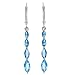 14k White Gold Blue Topaz Drop Earrings