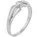 Sterling Silver Cz Trident Wedding Anniversary Band Ring
