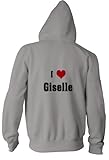 IMAGE OF I Love/Heart Giselle Youth Zippered Hooded (Hoody) Sweatshirt Fleece Jacket ASH GREY SMALL