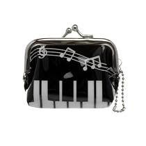 Black & White Piano PVC Coin Purse Measuring 8cm/6cm/3cm (LWD)
