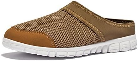 Fingdaa's Men/Women Lightweight lazy shoes Nursing Clog Mules Slipper(Brown EU42)