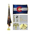 Colorado 4ft x 6ft Flag telescoping Flagpole Base and Tassel