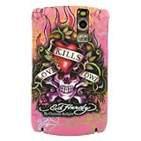 New Pink Ed Hardy Loves Kill Slowly By Christian Audigier Snap on Hard Skin Back Cover Case for Blackberry Curve 8300 8330 8310 8320 + Premium Lcd Screen Guard in Original Box