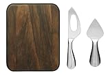Sagaform Walnut Cheeseboard with Two Stainless Steel Cheese Knives