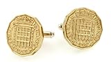English three pence coin cufflinks with presentation box. Made in the USA