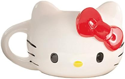 Hello Kitty Sculpted Ceramic Coffee Mug 18 oz. Cat Red Bow Gift