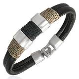 Urban Male Mens Modern Surfer Style Leather Bracelet