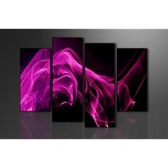 Bild auf Leinwand Pink Lila 130 x 80 cm 4 Teile Modell-Nr. XXL 6142 Bilder fertig gerahmt�mit Keilrahmen riesig. Ausf�hrung Kunstdruck als Wandbild mit Rahmen. G�nstiger als �lbild Gem�lde Poster Plakat mit Bilderrahmen