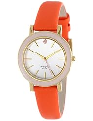 kate spade new york Womens 1YRU0272 Light Pink Maraschino Enamel Bezel Metro Mini Watch