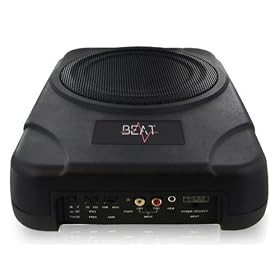 Beat BSW8ACT - 180 Watts Amplified Under Seat Car Subwoofer with Bass Controller