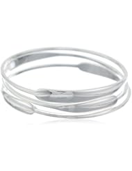Kenneth Cole New York "Urban Citrus" Silver Sculptural Bangle Bracelet Set, 8"