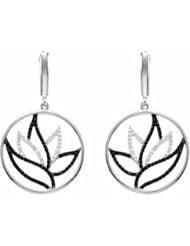 Sterling Silver Black Spinel and Diamond Earrings -- LIFETIME WARRANTY