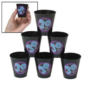 Look Who's 30 Shot Glasses 30th Birthday Party Over the Hill - 25 Pieces