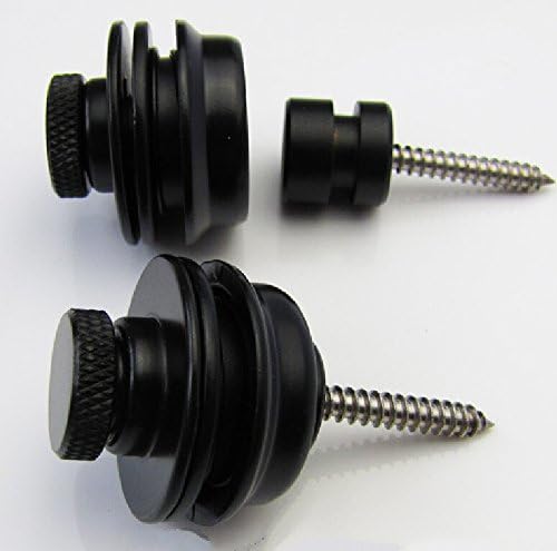 Ursmile Flated Head Strap Locks Guitar Straplocks Parts Black (Pack of 2)