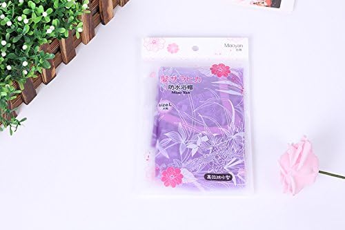 Heipi Lace Waterproof Double Layer Fabric Shower Cap Beauty Care Accessories Hotel Shower Hat Color Random (PVCbaobian)