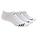 adidas Men's Cushioned No Show Socks (3-Pair), White/Black, Large