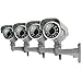 4 Long Range Night Vision Hi-Res Indoor/Outdoor Color Ccd Cameras With Vandal Resistant Brackets