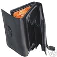 Black Quality Taurus Leather Zip Closure Purse.'