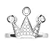 Metal Factory 925 Sterling Silver Cubic Zirconia Princess Crown Tiara CZ Band Ring