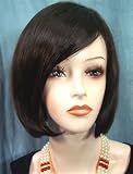 Page Cut A-Line Bob HOLLY Pure Stretch Cap Wig R4 DARK BROWN by ESTETICA DESIGNS