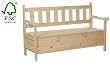 Gartenbank Truhenbank Holzbank 3-Sitzer Natur Lada