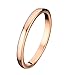 2mm Thin Rose Gold Plated Ring Tungsten Carbide Wedding Band