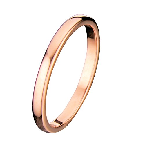2mm Thin Rose Gold Plated Ring Tungsten Carbide Wedding Band