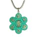 Elaborate Turquoise Inlay Tibetan Silver Pendant