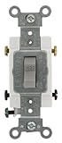 Leviton CS220-2GY 20-Amp, 120/277-Volt, Toggle Double-Pole AC Quiet Switch, Commercial Grade, Gray b
