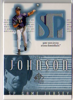 2002 Upper Deck SP Authentic Randy Johnson Game Used Jersey Baseball Card