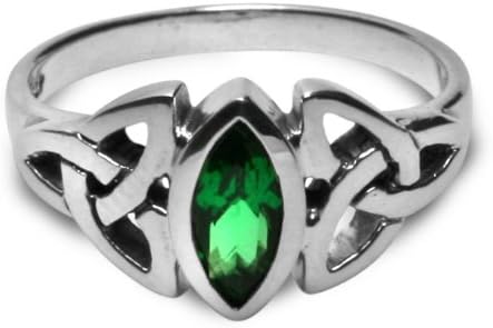 Triskele Marquise Emerald Ring - size 7