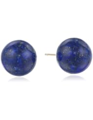 14k Yellow Gold 10mm Lapis Lazuli Stud Earrings
