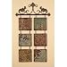 Tuscan Metal Embossed Multi Colored hand Crafted Hanging Wall Tiles Set of 6 on Metal Rod