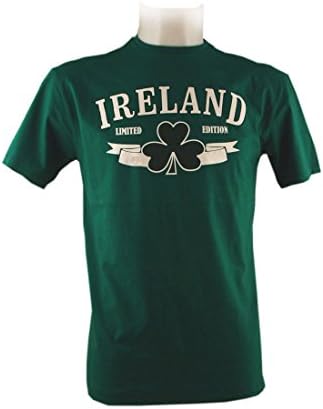 T-Shirt with Ireland and Shamrock Limited Edition Print, Green colour