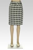 Petite Houndstooth Belted Pencil Skirt