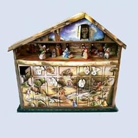 Kurt S. Adler Wooden 24 Days Nativity Advent Calendar Music Box 20-Inch X 4.5-Inch X 19-Inch, O Little Town of Bethlehem