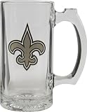 New Orleans Saints Beer Mug: 3D Logo Glass Tankard