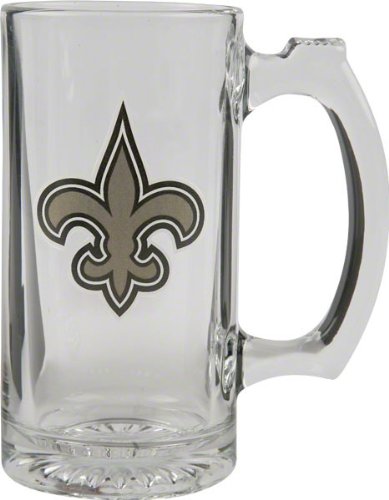 New Orleans Saints Beer Mug: 3D Logo Glass Tankard