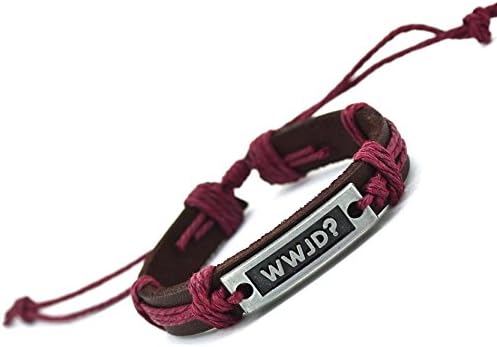CrafHand Unisex WWJD? Fabric Leather Bracelet(Random Color)