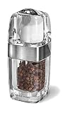 Cole & Mason Precision Seville 140 mm Acrylic Combi Mill with Chrome Banding Pepper Mill with Salt Shaker on Top