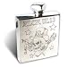 Smok n' Alchohol Q-Bic Flask - Hand-made, polished pewter, 4oz Q-bic flask with engraved Tattoo Skull design. Made from Fine English Pewter.